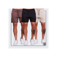 KIT 3 Bermuda Short Masculina Moletinho Casual Adulto