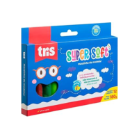 Massa Modelar, Tris, Multicor, 1 pacote com 12 massas