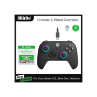 Controlador de jogo com fio 8BitDo Ultimate C para Xbox Series X/S Xbox One com joysticks de efeito Hall de iluminação RGB para Windows 10/11