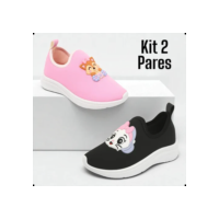 Kit 2 Pares Tênis Infantil Menina Confortável Calce Facil