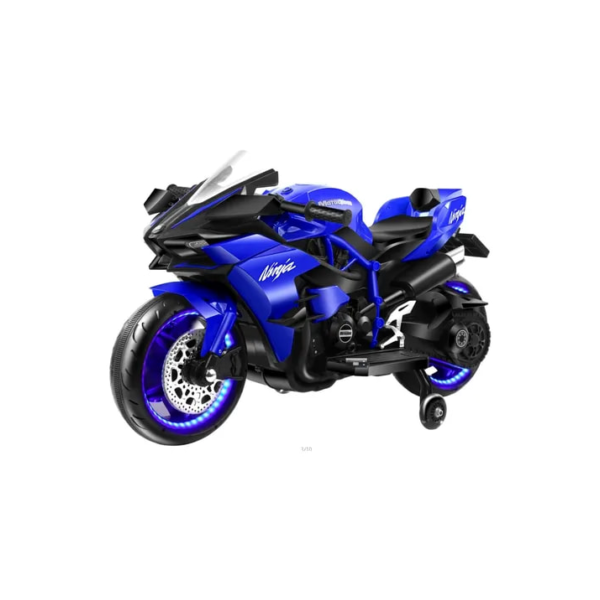Mini Moto Elétrica Infantil Kawasaki Ninja Azul