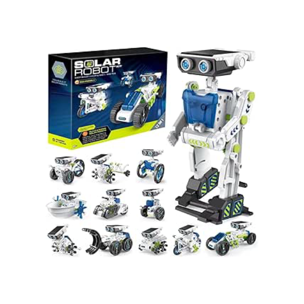 Conjunto de Brinquedos de Robôs de Construção Solar 12 em 1 – Um Brinquedo STEM para Crianças de 8 a 14 Anos