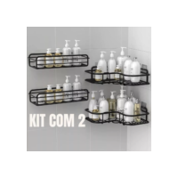 Kit 2 Suporte De Parede Com Adesivo Sabonete Shampoo Condicionador e Cozinha e Lavanderia