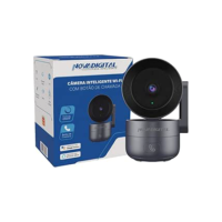 Câmera Inteligente Wifi NovaDigital 360 4MP Hd Smart Com Botão De Chamada CS-Call ONVIF Tuya Smart Life Compatível com Alexa e Google Cinza