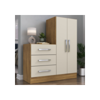 Cômoda 2 Portas 3 Gavetas Dunas Nature Off/White