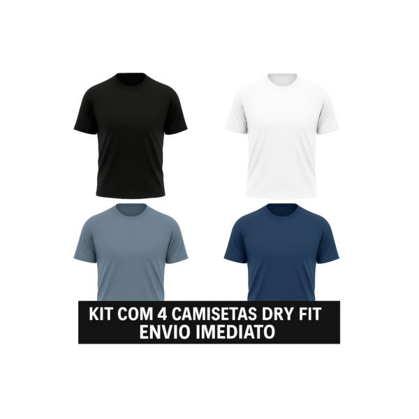 KIT COM 4 - Camisetas DRY FIT - Academia / Corrida.