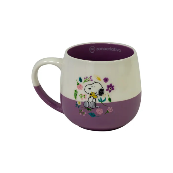 Caneca Maggie Snoopy Floral Presente 400ml Cerâmica