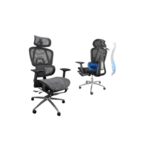 Hivento Cadeira Ergonômica, Encosto Ajustável em 145°, Apoios de Braços e Cabeça 3D, Apoio Lombar Ajustável, Cadeira de Trabalho Giratória com Rodas, Capacidade de Carga 150KG