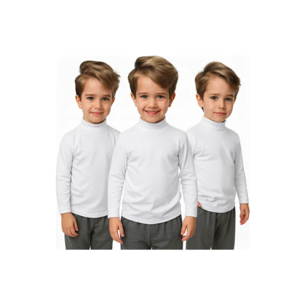 Kit 3 Blusas Cacharrel Gola Alta Infantil Inverno