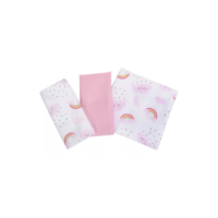 Kit Cueiro Cia Do Neném Arco-íris - 03 Unidades 80x50 rosa