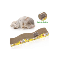 Arranhador para Gato com Catnip e 2 Lados Brinquedo Papelão Ondulado Anti Stress Elo Wave Gatos