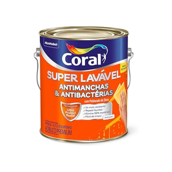 SUPER LAVÁVEL ANTIMANCHAS EGGSHELL BRANCO 3,6L - CORAL