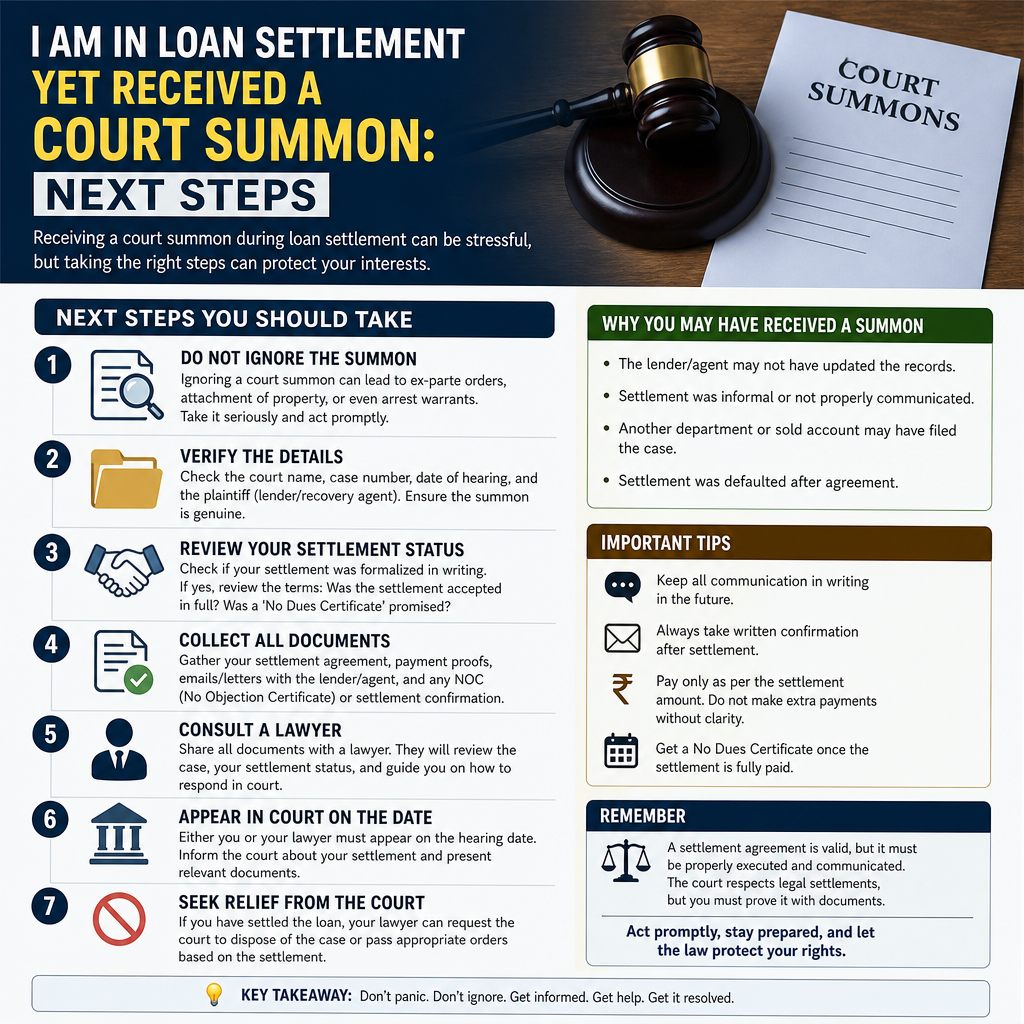 I Am in Loan Settlement Yet Received a Court Summon: Next Steps