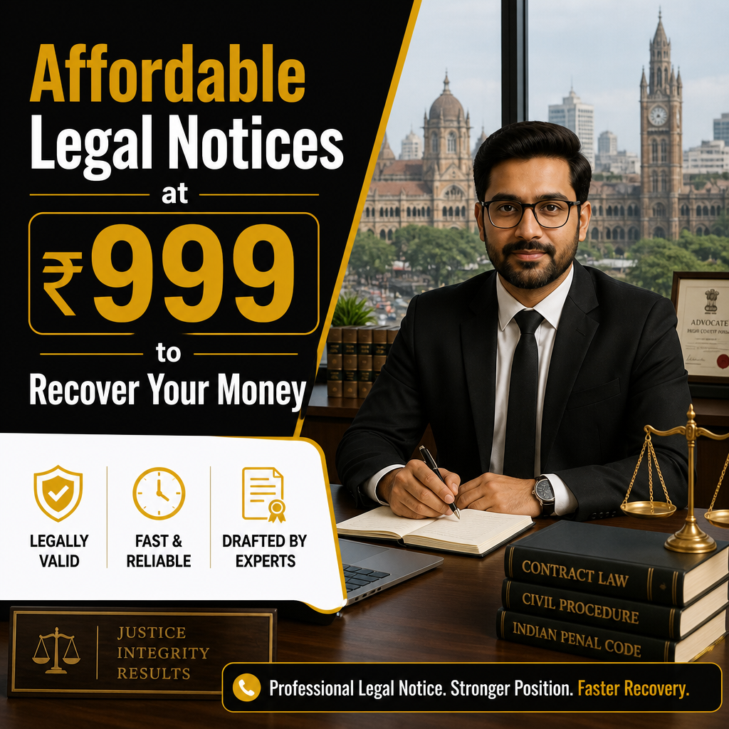 Affordable Legal Notices at ₹999 to Recover Your Money
