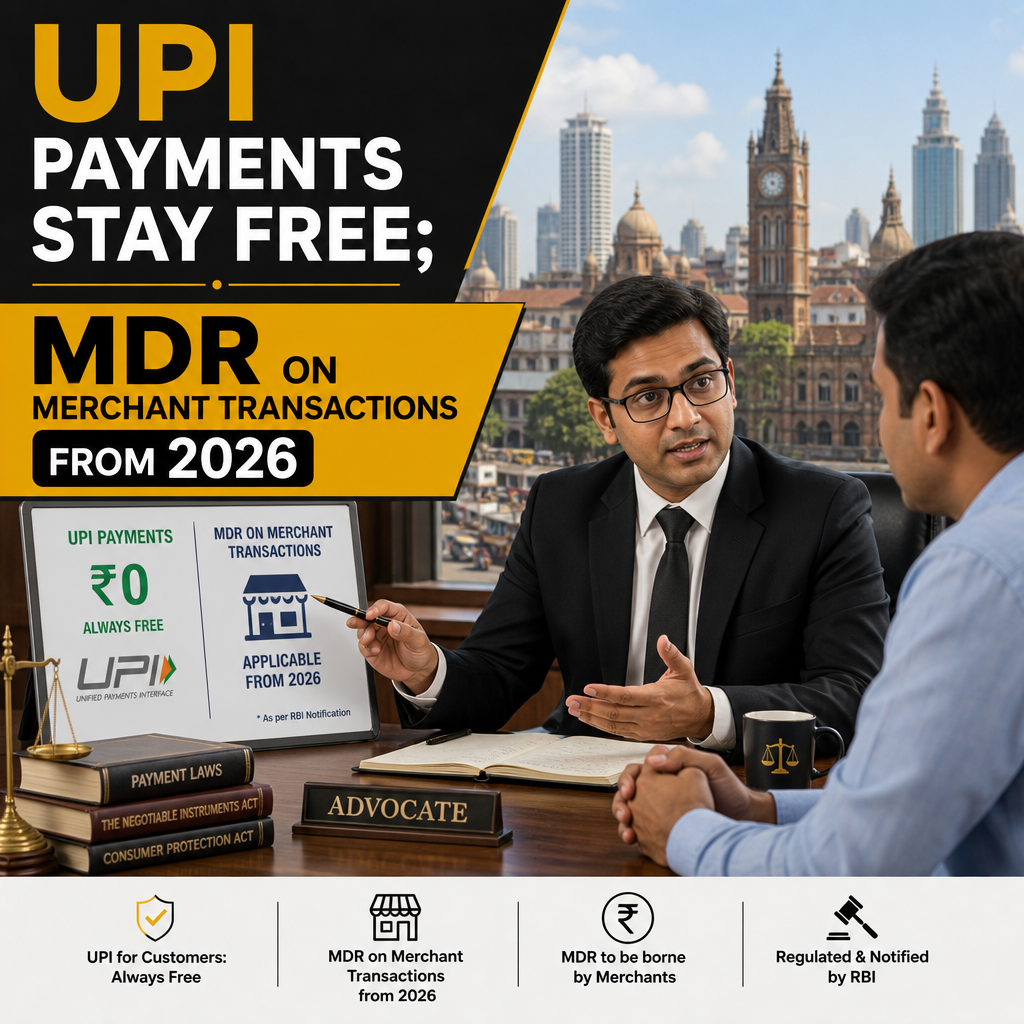 UPI Payments Stay Free; MDR on Merchant Transactions from 2026