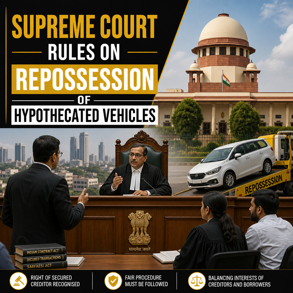 Supreme Court Rules on Repossession of Hypothecated Vehicles
