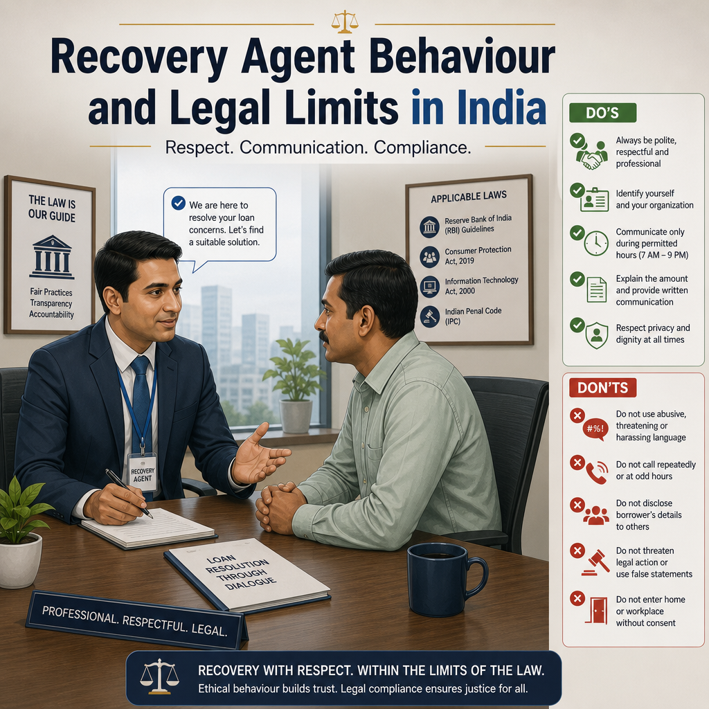 Recovery agent behaviour and legal limits in India (2026)
