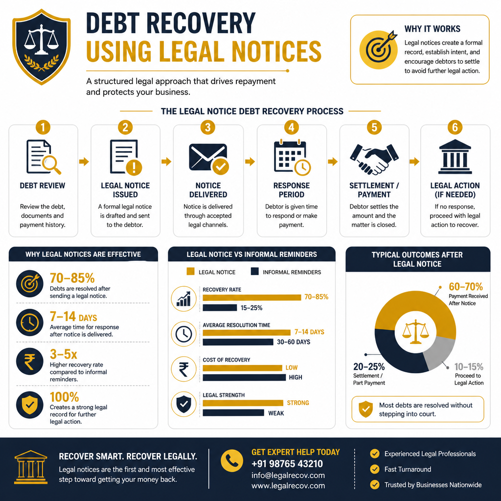 Affordable Legal Notices at ₹999 to Recover Your Money - Data Infographic