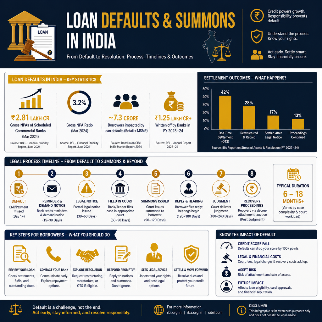 Understanding Summons for Non-Payment of Loans in India - Data Infographic