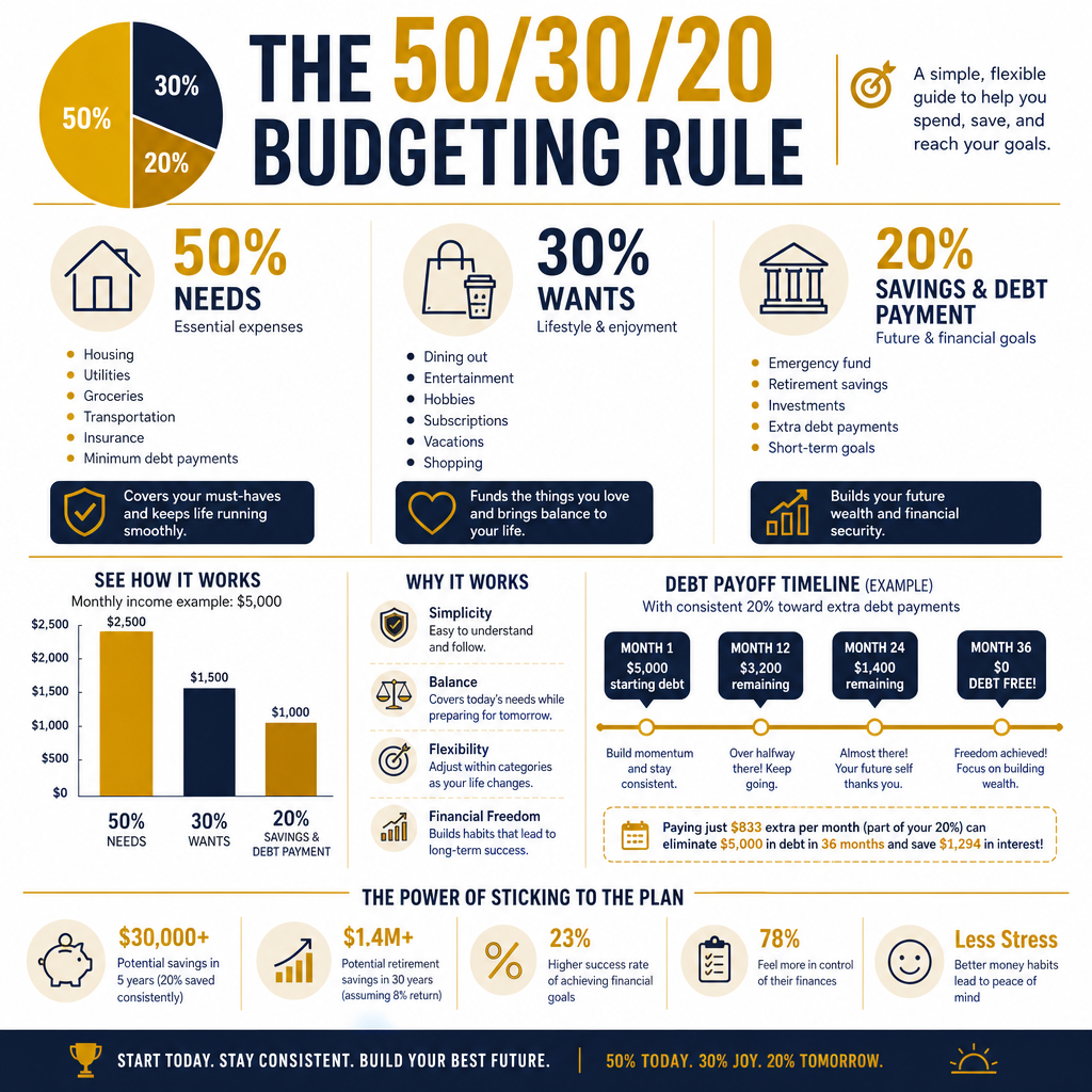 Mastering 4 Budgeting Methods for a Debt-Free Life - Data Infographic