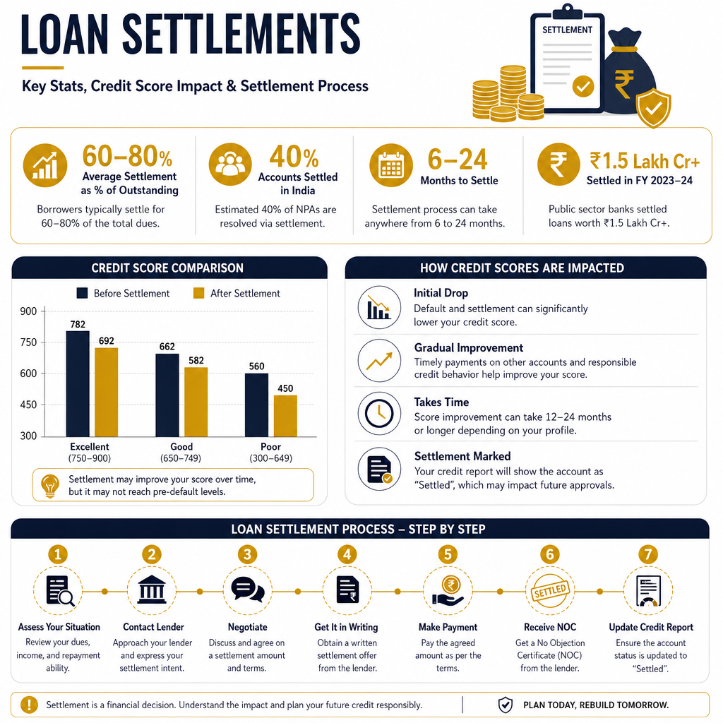 Master Loan Settlement Without Damaging Your CIBIL Score - Data Infographic