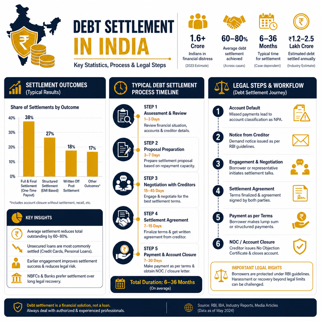 Navigating Debt Settlement Companies in India for Optimal Loan Waiver - Data Infographic