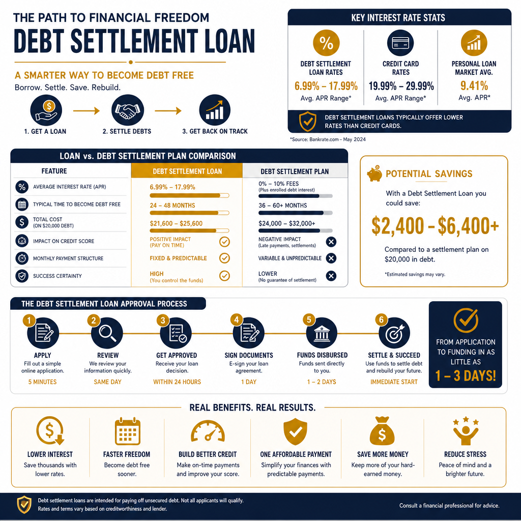 Loan for Debt Settlement: Navigating Financial Relief - Data Infographic