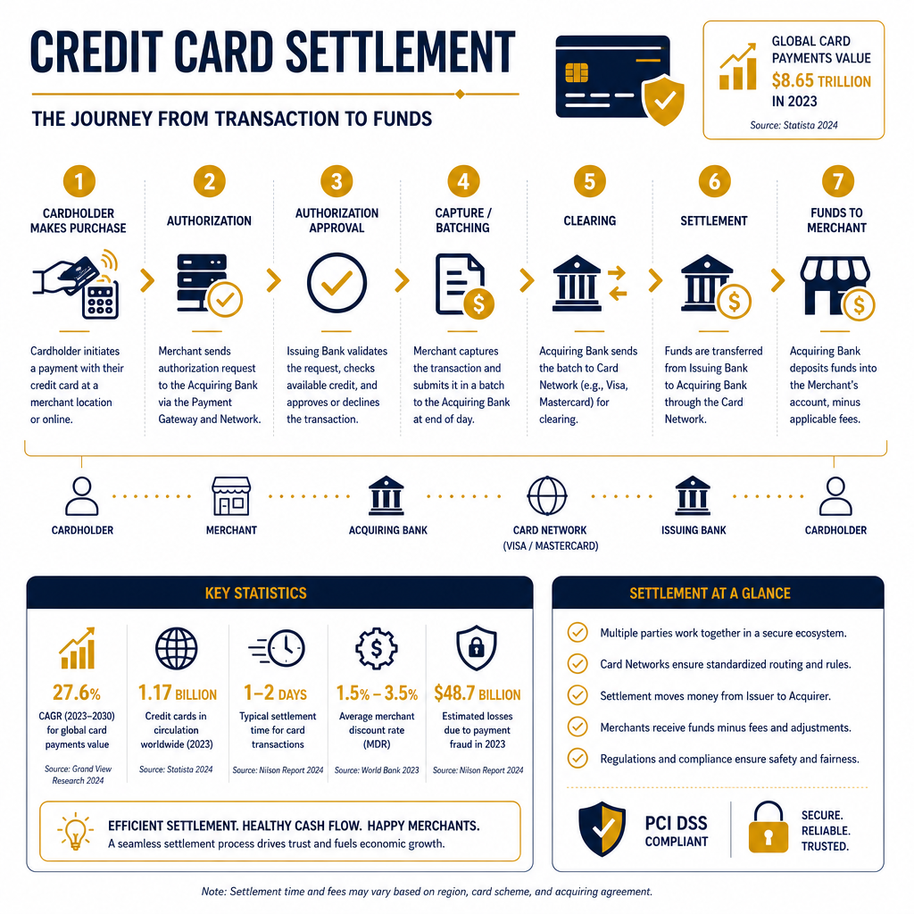 Credit Card Settlement Ka Tarika Kya Hai (2026) - Data Infographic