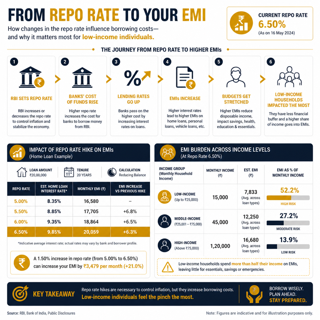 Repo Rate Affect on People with Low Salary? Oct 2026 Update - Data Infographic
