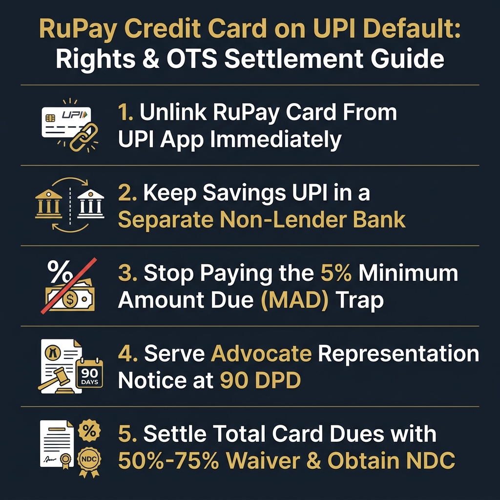 RuPay Credit Card on UPI Default & Credit Line on UPI Settlement (2026) - Data Infographic