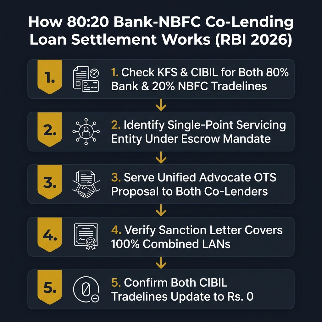 Co-Lending Loan Settlement Between Bank and NBFC in India (RBI 2026) - Data Infographic