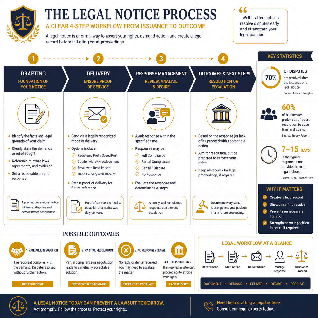 Understanding Legal Notice: Key Aspects and Procedures in India (2026) - Data Infographic