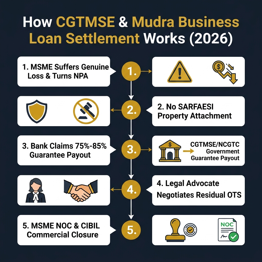 CGTMSE & Mudra Collateral-Free Business Loan Settlement in India (2026) - Data Infographic