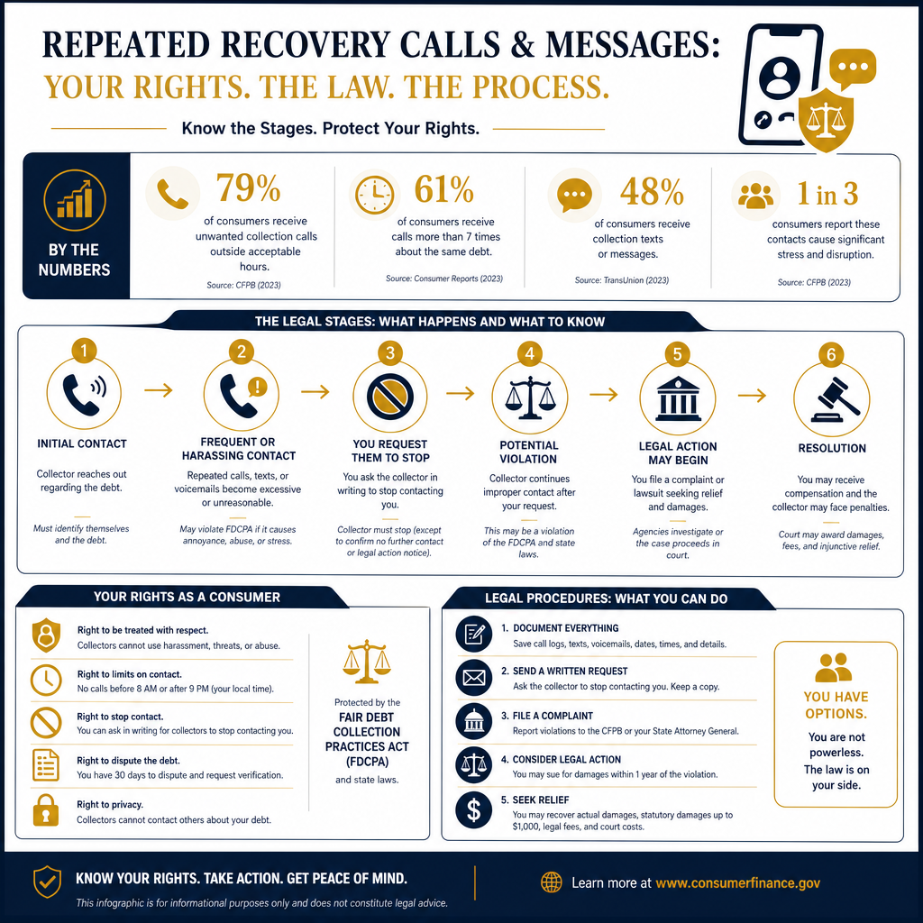 Repeated recovery calls and messages: Legal Implications and Consumer Rights in 2026 - Data Infographic