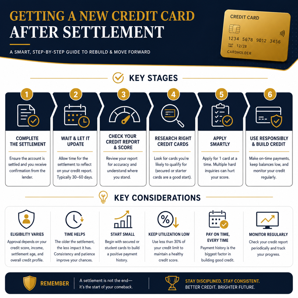 Can You Get Another Credit Card After Settlement? Understanding Your Options in 2026 - Data Infographic