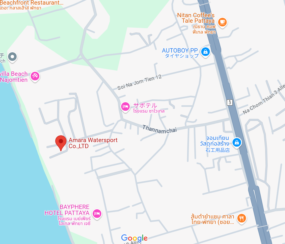 Map image showing Amara Watersports location