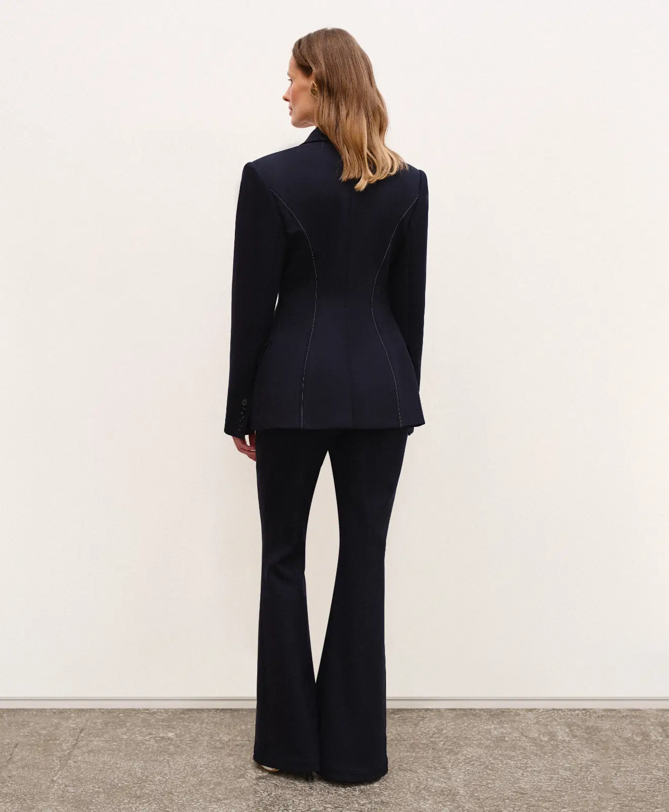 The Editor navy wool blazer for women, old money style