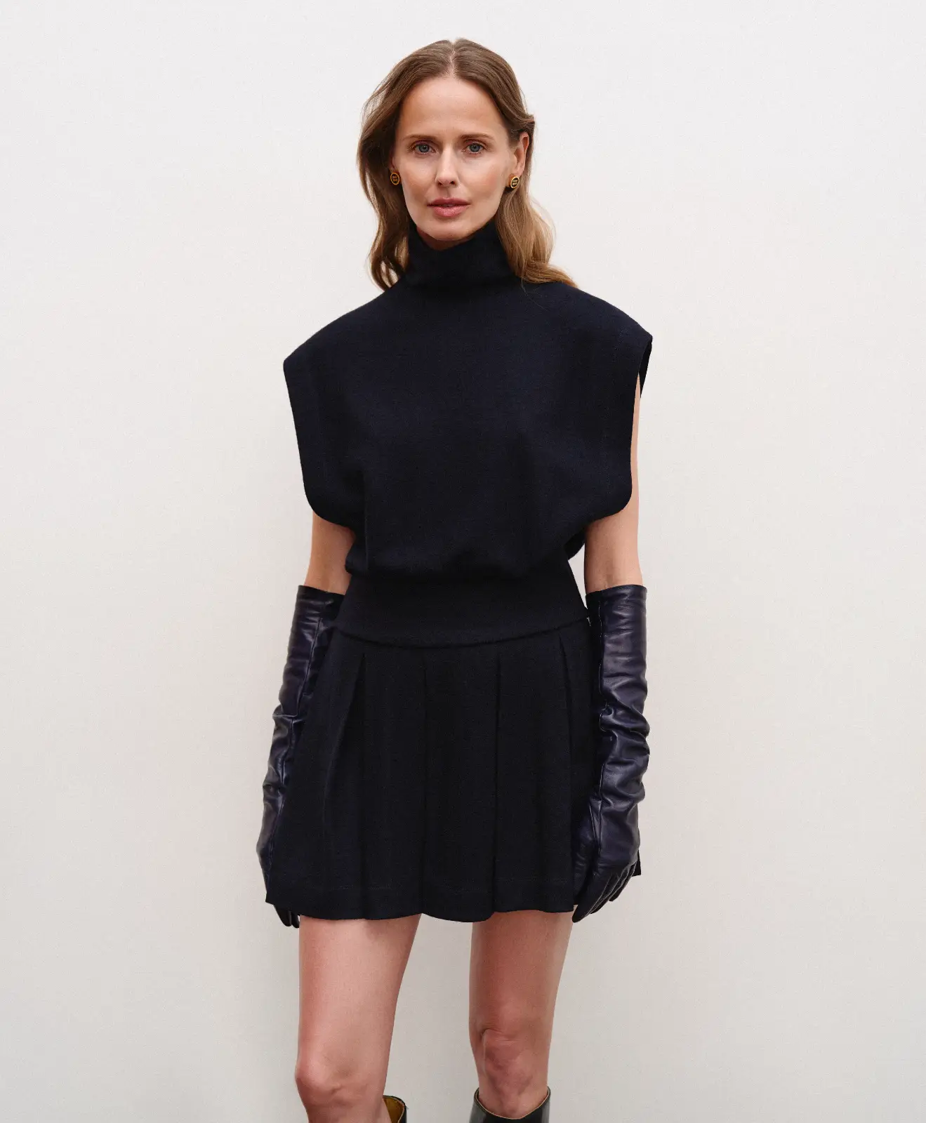 Designer wool jersey top The Gossip — classic women’s clothing in Old Money aesthetic outfit