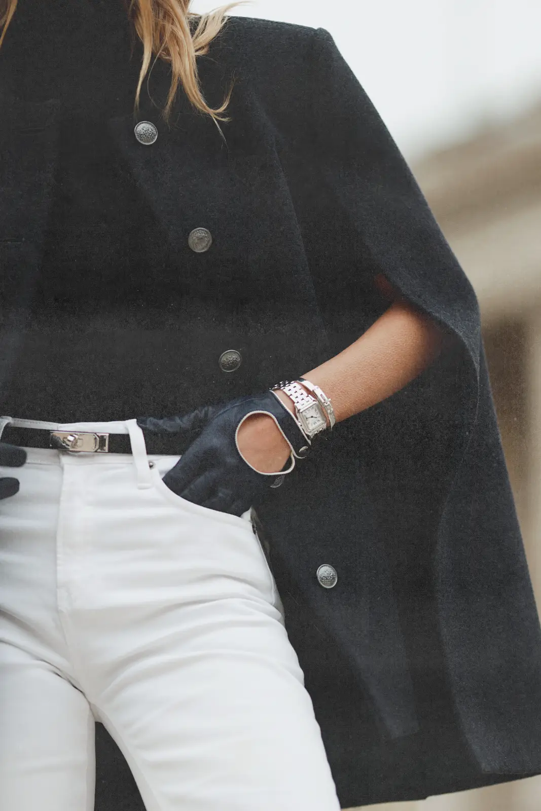 Luxury women’s leather gloves The Grace navy