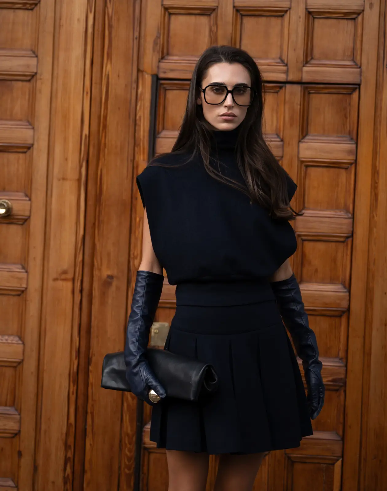 Designer wool jersey top The Gossip — classic women’s clothing in Old Money aesthetic outfit