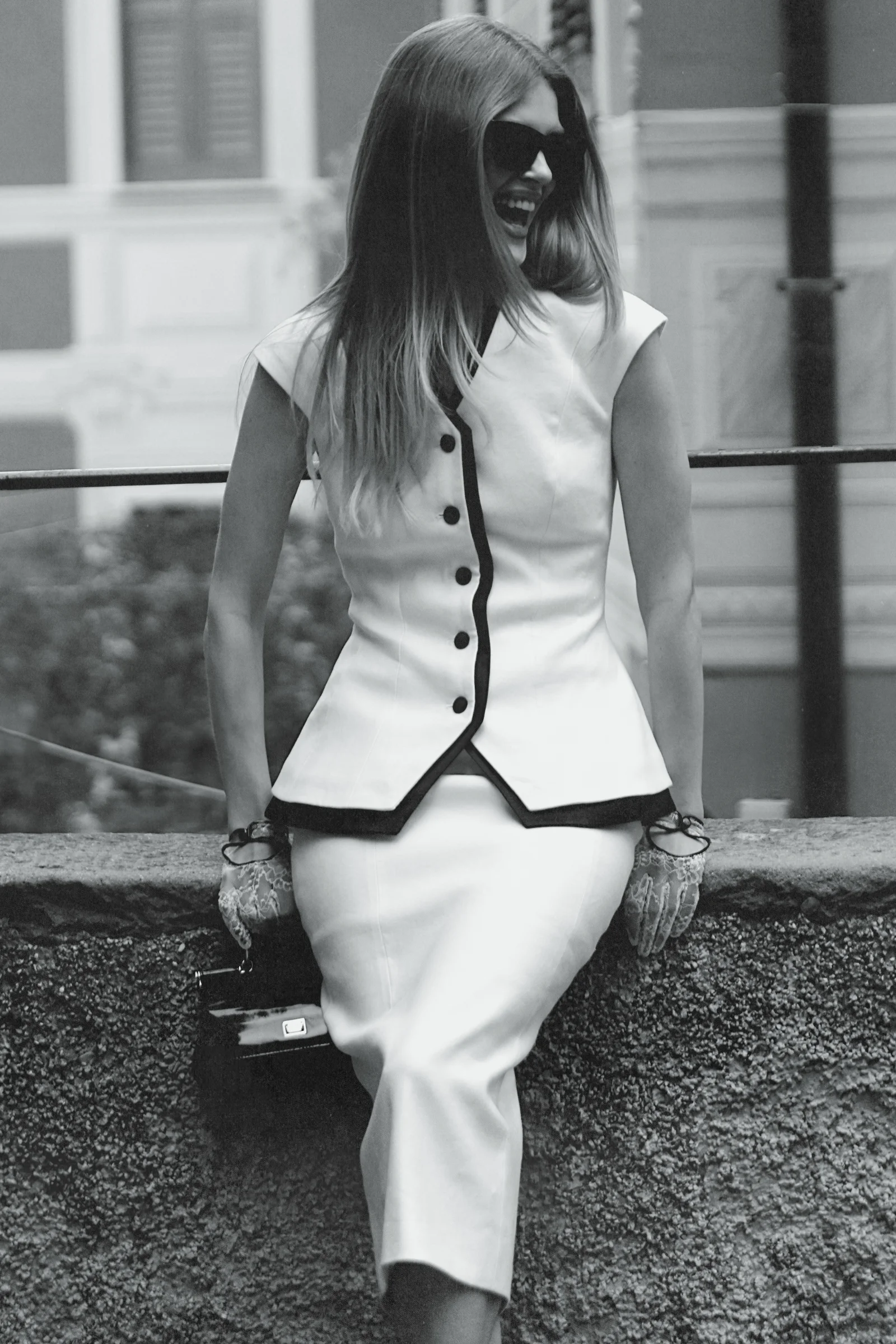 Grazia luxury sheer evening white lace gloves with floral pattern