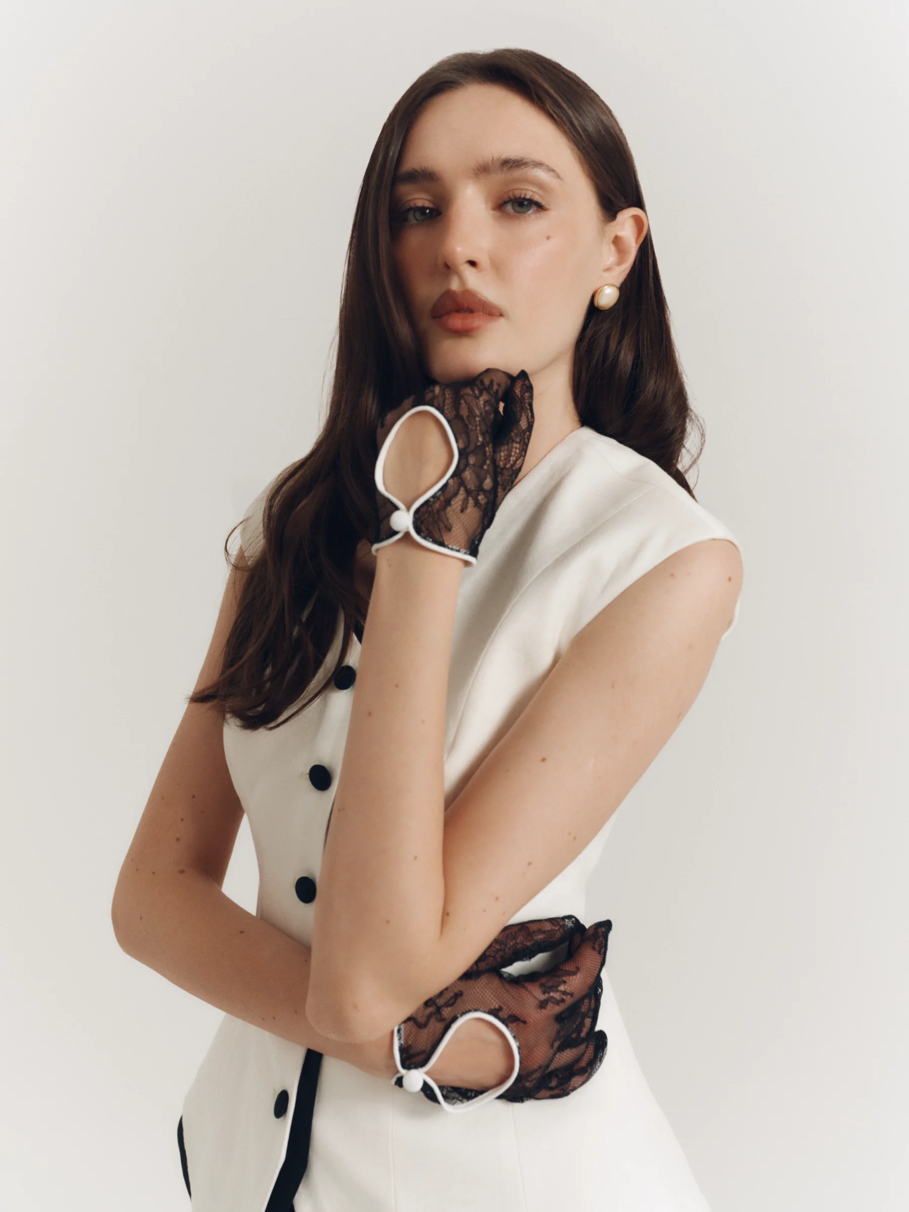 LACE GRAZIA GLOVES BLACK