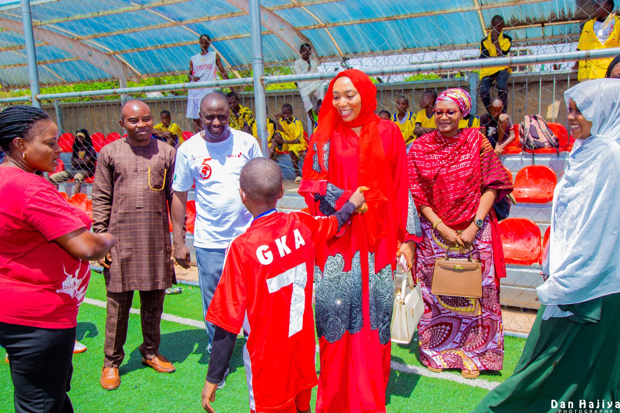 Kids soccer team huddle