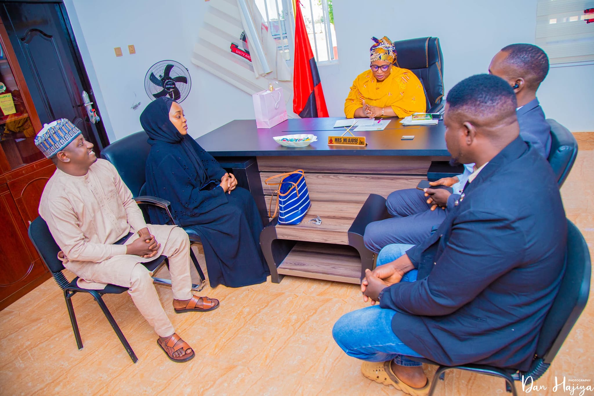 Amazing Fame team with Mrs Meg Ndidi Ajose, the  Chairperson NAOWA, 8 Div Sokoto