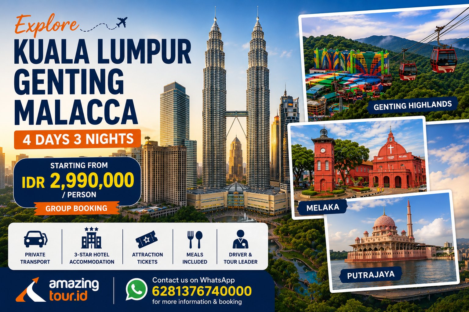 Paket Tour Kuala Lumpur – Genting – Malaka 4 Hari
