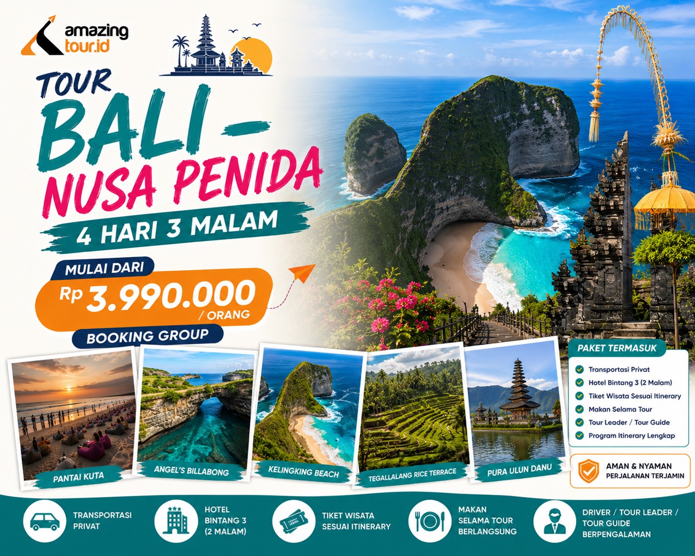 Paket Tour Bali Nusa Penida 4 Hari 3 Malam