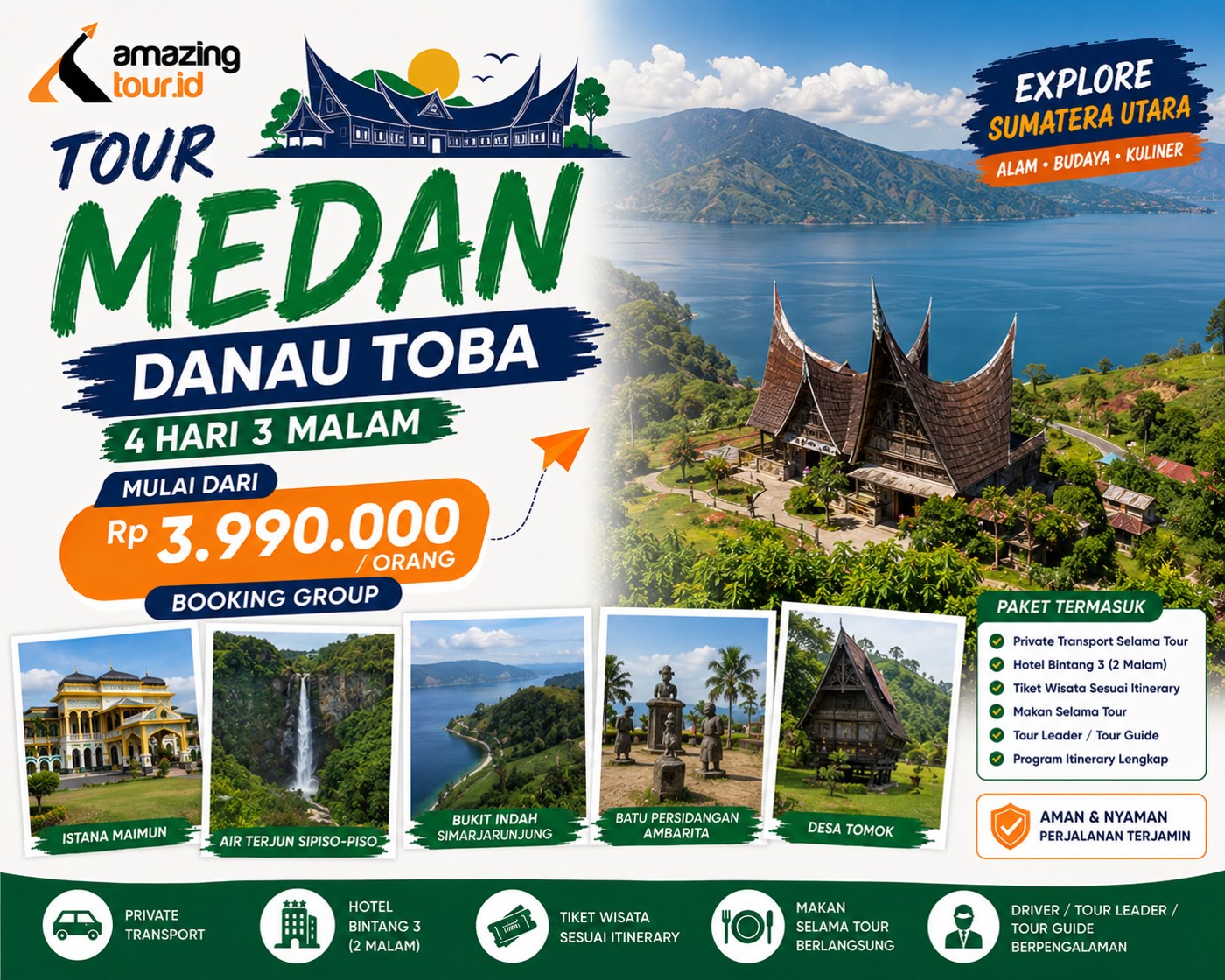 Tour Medan – Danau Toba 4 Hari 3 Malam