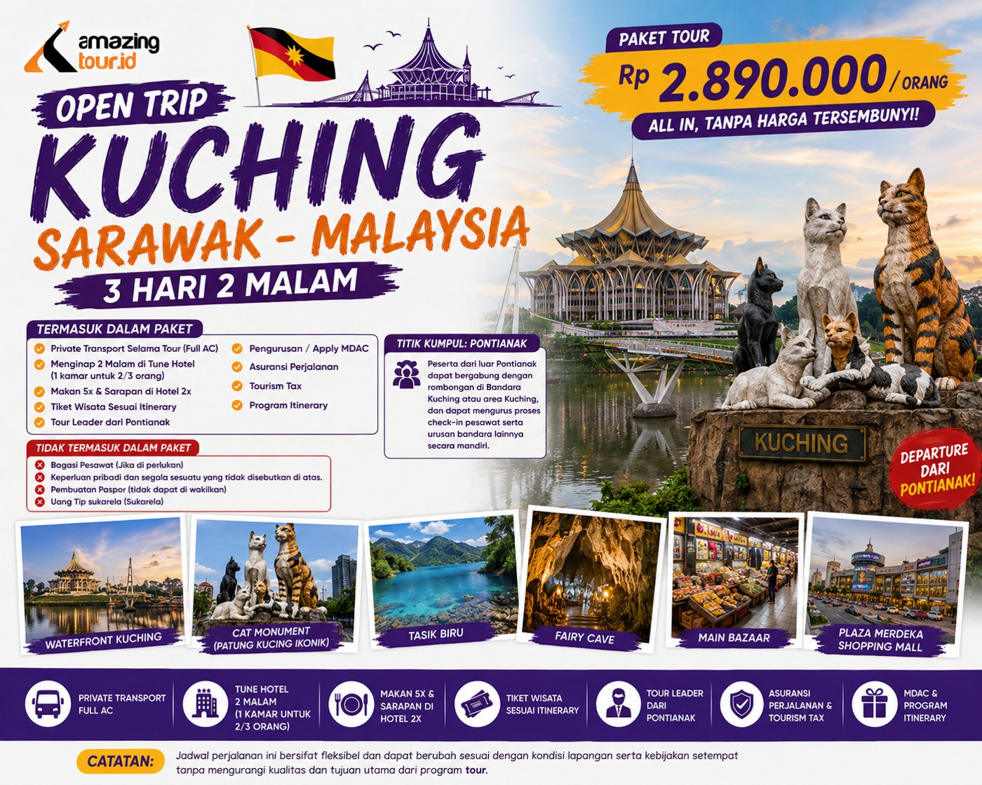 Open Trip Kuching Sarawak - 3 Hari 2 Malam