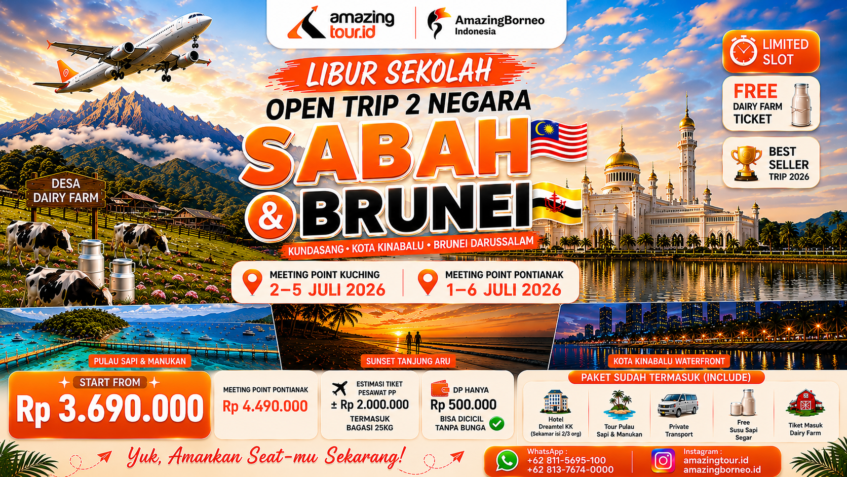 Open Trip 2 Negara Kundasang + Kota Kinabalu & Brunei