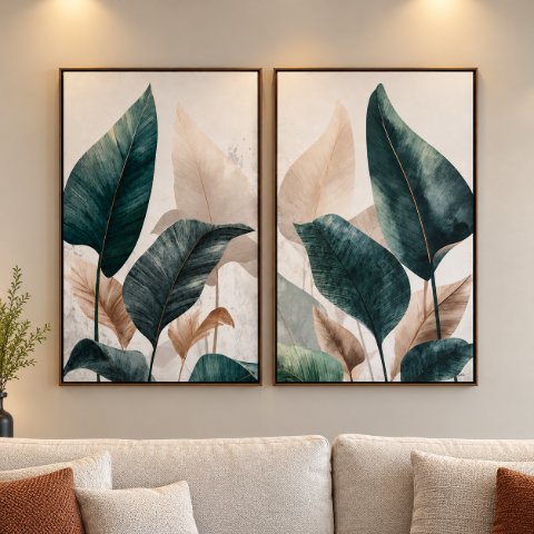 Quadro Folhas Verdes